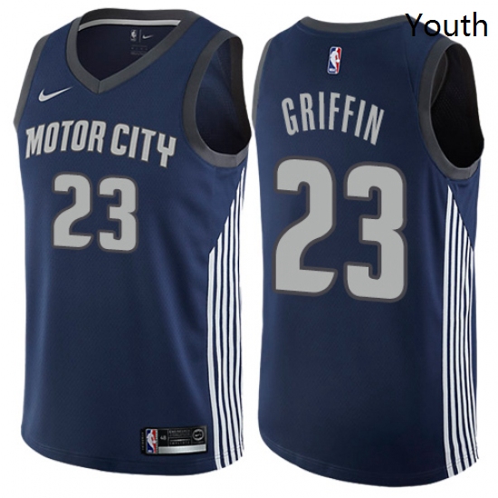 Youth Nike Detroit Pistons 23 Blake Griffin Swingman Navy Blue NBA Jersey City Edition