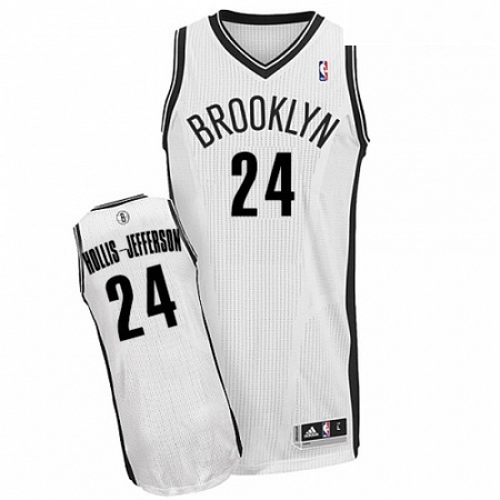 Mens Adidas Brooklyn Nets 24 Rondae Hollis Jefferson Authentic White Home NBA Jersey