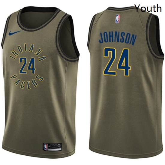 Youth Nike Indiana Pacers 24 Alize Johnson Swingman Green Salute to Service NBA Jersey