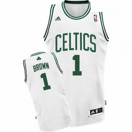 Mens Adidas Boston Celtics 1 Walter Brown Swingman White Home NBA Jersey