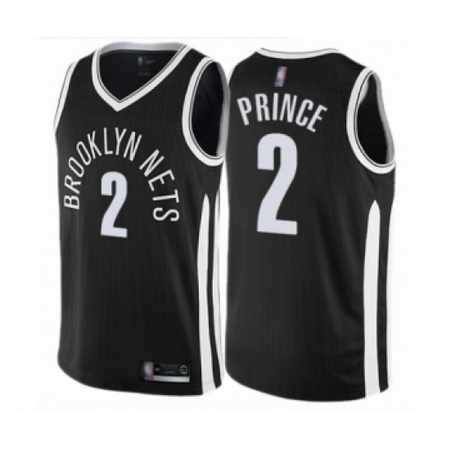 Mens Brooklyn Nets 2 Taurean Prince Authentic Black Basketball Jersey City Edition