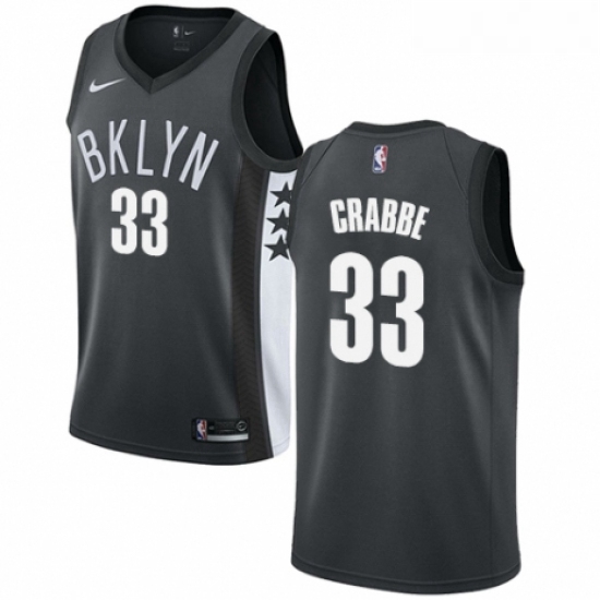 Youth Nike Brooklyn Nets 33 Allen Crabbe Authentic Gray NBA Jersey Statement Edition