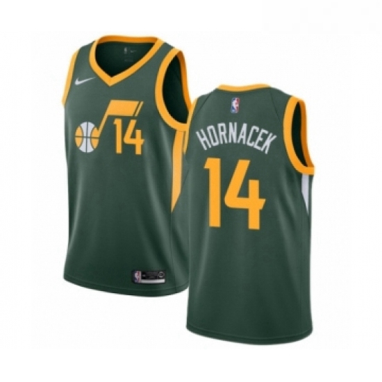 Youth Nike Utah Jazz 14 Jeff Hornacek Green Swingman Jersey Earned Edition