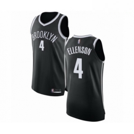 Mens Brooklyn Nets 4 Henry Ellenson Authentic Black Basketball Jersey Icon Edition