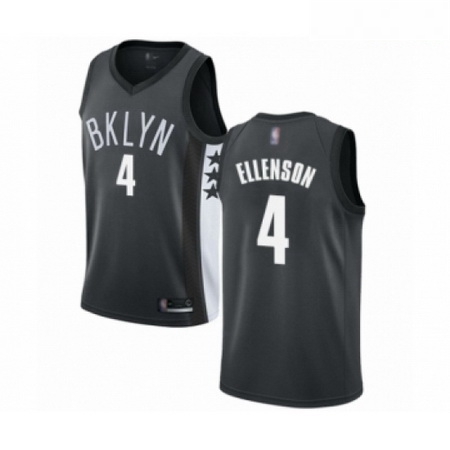 Mens Brooklyn Nets 4 Henry Ellenson Authentic Gray Basketball Jersey Statement Edition