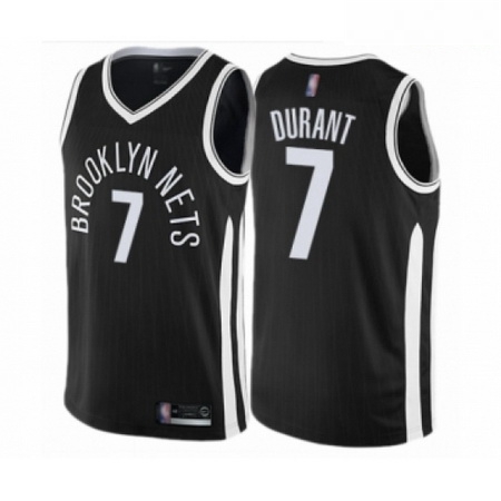 Mens Brooklyn Nets 7 Kevin Durant Authentic Black Basketball Jersey City Edition