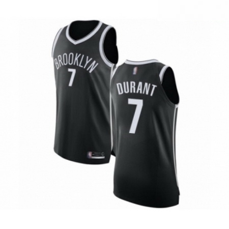 Mens Brooklyn Nets 7 Kevin Durant Authentic Black Basketball Jersey Icon Edition