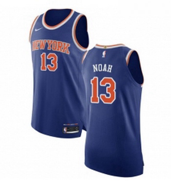 Youth Nike New York Knicks 13 Joakim Noah Authentic Royal Blue NBA Jersey Icon Edition