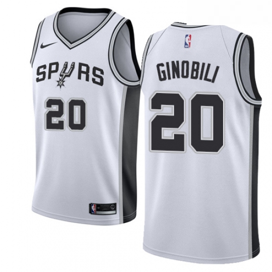 Youth Nike San Antonio Spurs 20 Manu Ginobili Authentic White Home NBA Jersey Association Edition