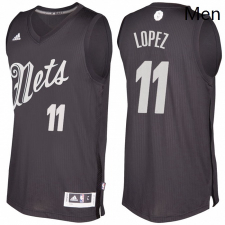 Mens Brooklyn Nets 11 Brook Lopez Black 2016 2017 Christmas Day NBA Swingman Jersey