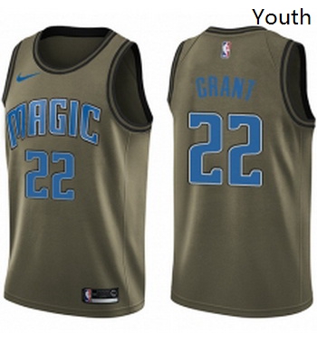 Youth Nike Orlando Magic 22 Jerian Grant Swingman Green Salute to Service NBA Jersey