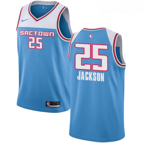 Youth Nike Sacramento Kings 25 Justin Jackson Swingman Blue NBA Jersey 2018 19 City Edition