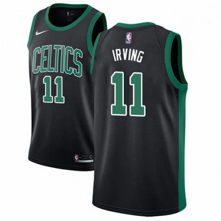 Mens Adidas Boston Celtics 11 Kyrie Irving Authentic Black NBA Jersey Statement Edition