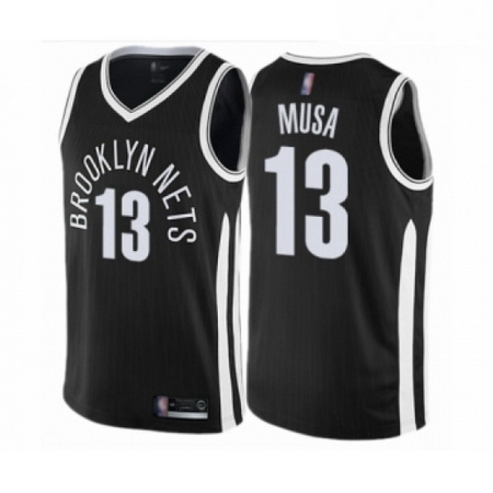 Mens Brooklyn Nets 13 Dzanan Musa Authentic Black Basketball Jersey City Edition