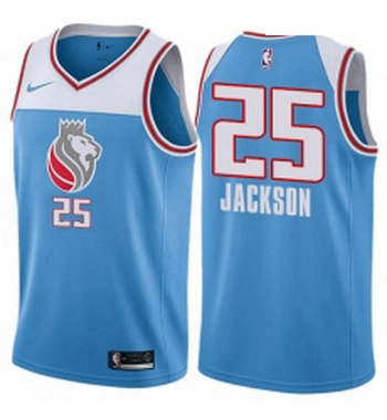 Youth Nike Sacramento Kings 25 Justin Jackson Swingman Blue NBA Jersey City Edition