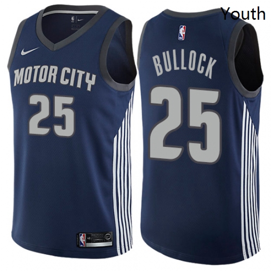 Youth Nike Detroit Pistons 25 Reggie Bullock Swingman Navy Blue NBA Jersey City Edition