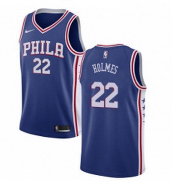 Youth Nike Philadelphia 76ers 22 Richaun Holmes Swingman Blue Road NBA Jersey Icon Edition