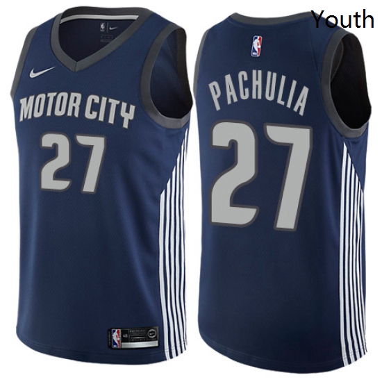 Youth Nike Detroit Pistons 27 Zaza Pachulia Swingman Navy Blue N