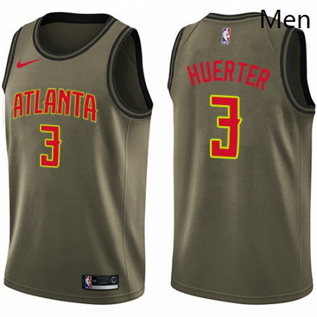 Mens Nike Atlanta Hawks 3 Kevin Huerter Swingman Green Salute to Service NBA Jersey