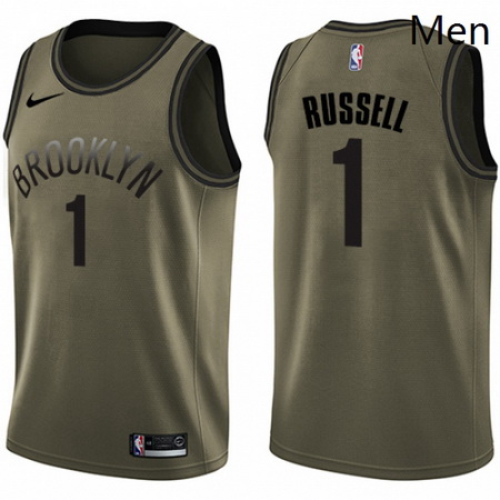 Mens Nike Brooklyn Nets 1 DAngelo Russell Swingman Green Salute 