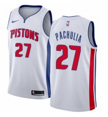 Youth Nike Detroit Pistons 27 Zaza Pachulia Swingman White NBA Jersey Association Edition