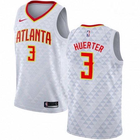 Mens Nike Atlanta Hawks 3 Kevin Huerter Swingman White NBA Jersey Association Edition