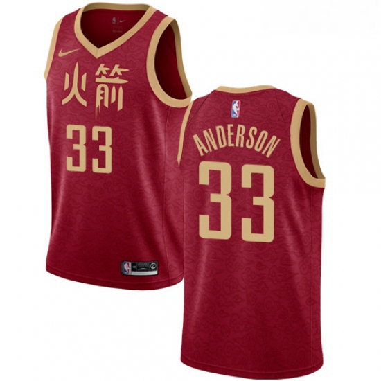 Youth Nike Houston Rockets 33 Ryan Anderson Swingman Red NBA Jersey 2018 19 City Edition