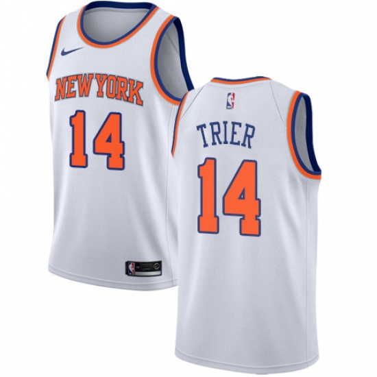 Youth Nike New York Knicks 14 Allonzo Trier Swingman White NBA Jersey Association Edition