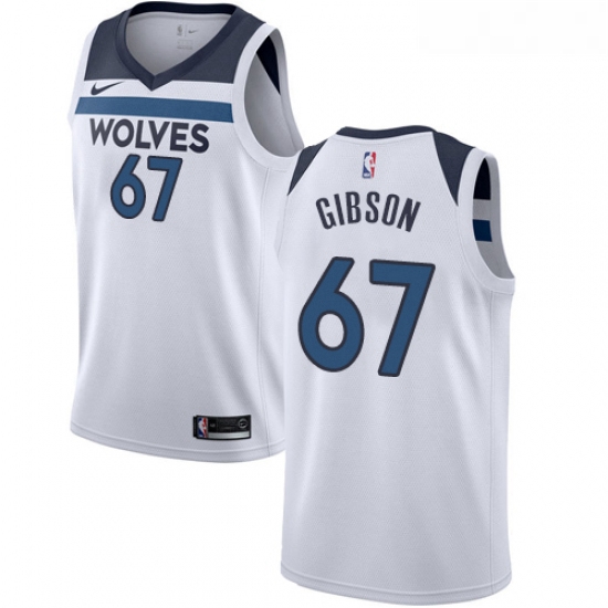 Youth Nike Minnesota Timberwolves 67 Taj Gibson Authentic White NBA Jersey Association Edition