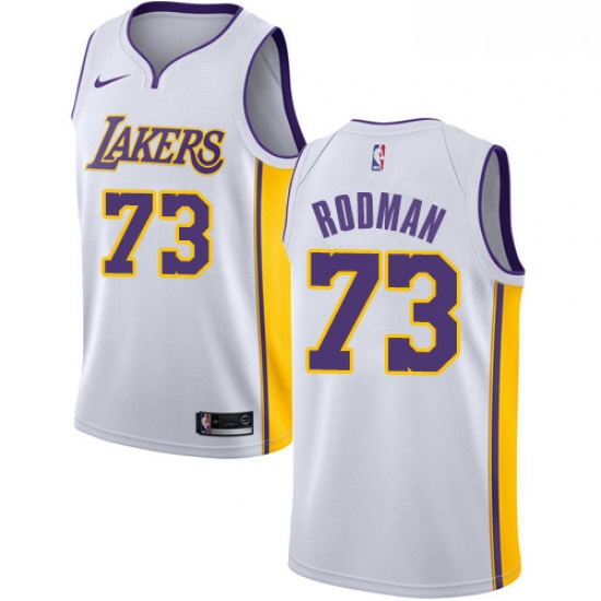 Youth Nike Los Angeles Lakers 73 Dennis Rodman Swingman White NB
