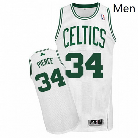 Mens Adidas Boston Celtics 34 Paul Pierce Authentic White Home NBA Jersey