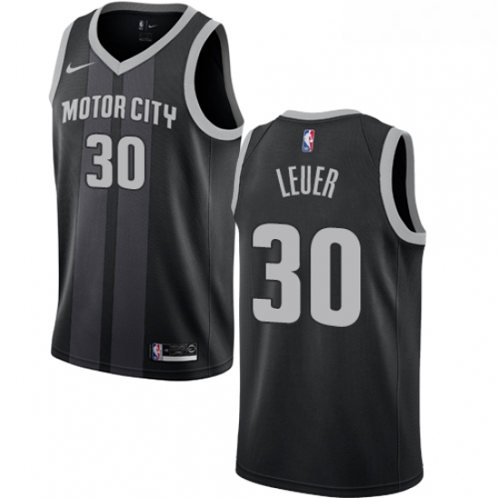 Youth Nike Detroit Pistons 30 Jon Leuer Swingman Black NBA Jersey City Edition