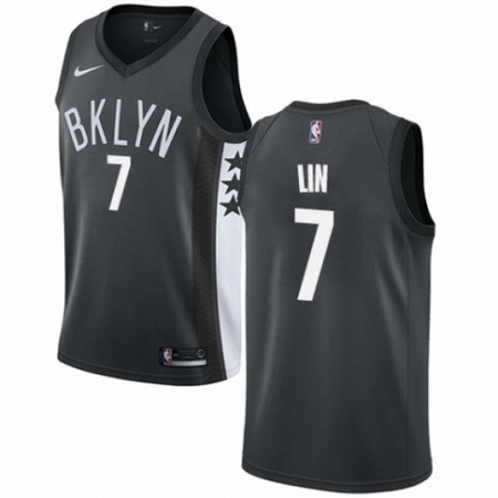 Mens Nike Brooklyn Nets 7 Jeremy Lin Authentic Gray NBA Jersey S