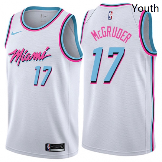 Youth Nike Miami Heat 17 Rodney McGruder Swingman White NBA Jersey City Edition