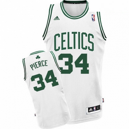 Mens Adidas Boston Celtics 34 Paul Pierce Swingman White Home NBA Jersey