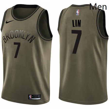 Mens Nike Brooklyn Nets 7 Jeremy Lin Swingman Green Salute to Se
