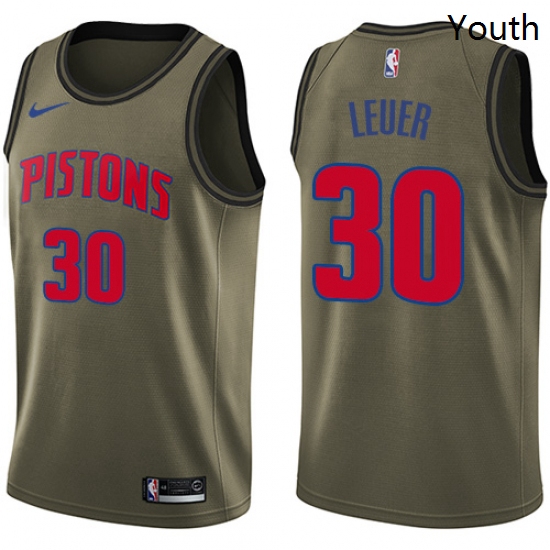 Youth Nike Detroit Pistons 30 Jon Leuer Swingman Green Salute to