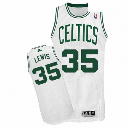 Mens Adidas Boston Celtics 35 Reggie Lewis Authentic White Home NBA Jersey