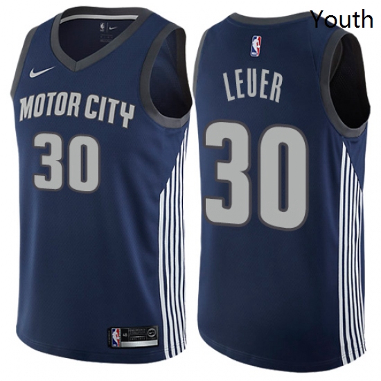 Youth Nike Detroit Pistons 30 Jon Leuer Swingman Navy Blue NBA J