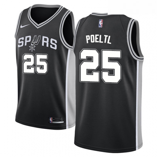 Youth Nike San Antonio Spurs 25 Jakob Poeltl Swingman Black NBA Jersey Icon Edition