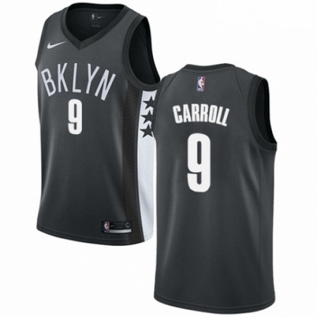 Mens Nike Brooklyn Nets 9 DeMarre Carroll Authentic Gray NBA Jersey Statement Edition