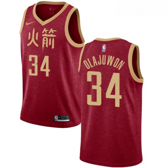 Youth Nike Houston Rockets 34 Hakeem Olajuwon Swingman Red NBA J