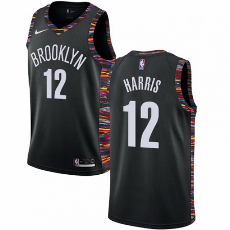 Mens Nike Brooklyn Nets 12 Joe Harris Swingman Black NBA Jersey 2018 19 City Edition