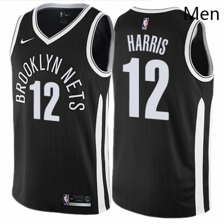 Mens Nike Brooklyn Nets 12 Joe Harris Swingman Black NBA Jersey City Edition