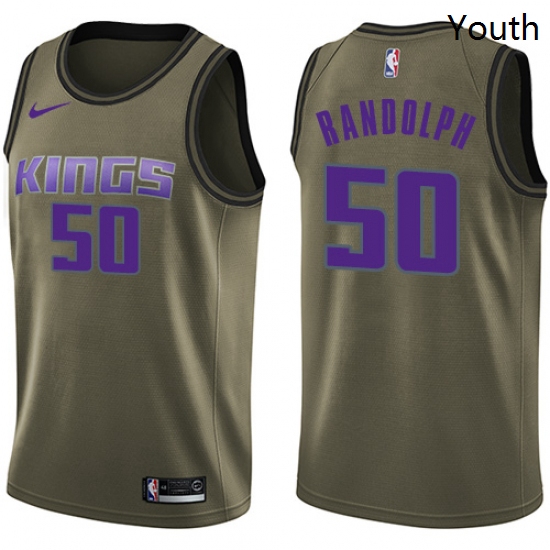 Youth Nike Sacramento Kings 50 Zach Randolph Swingman Green Salute to Service NBA Jersey