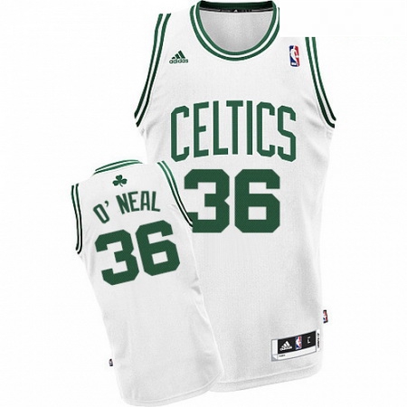 Mens Adidas Boston Celtics 36 Shaquille ONeal Swingman White Home NBA Jersey