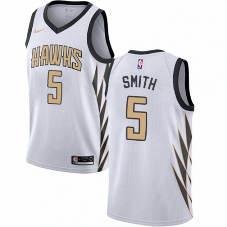 Mens Nike Atlanta Hawks 5 Josh Smith Swingman White NBA Jersey City Edition