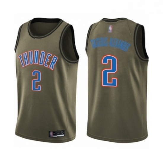 Youth Oklahoma City Thunder 2 Shai Gilgeous Alexander Swingman Green Salute to Service Basketball Je