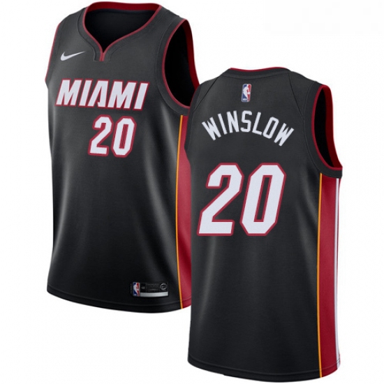 Youth Nike Miami Heat 20 Justise Winslow Swingman Black Road NBA Jersey Icon Edition