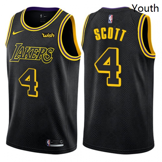 Youth Nike Los Angeles Lakers 4 Byron Scott Swingman Black NBA J